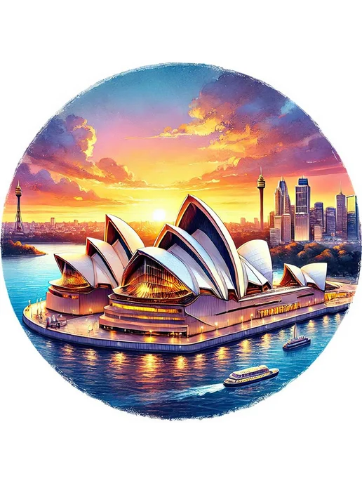 5D DIY картина для Sydney Opera House, 30x30см, 30x30 см