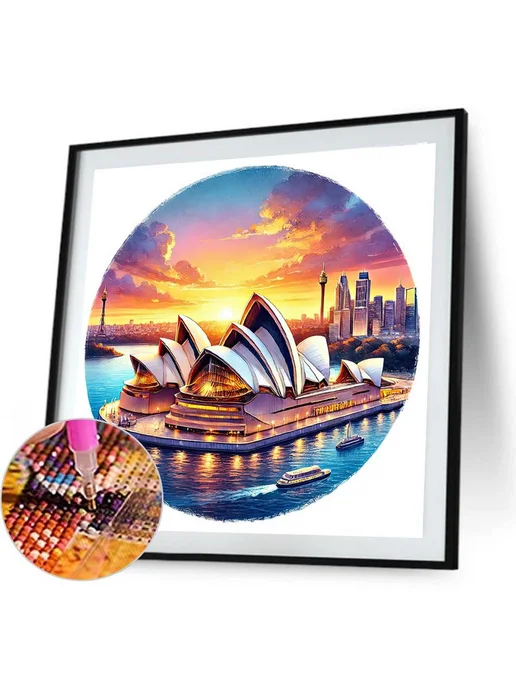 5D DIY картина для Sydney Opera House, 30x30см, 30x30 см, фото 5