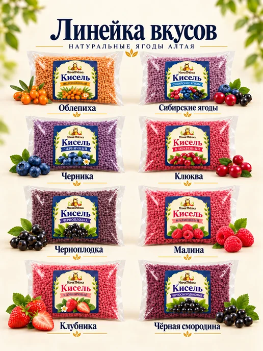 Кисель Ягодный "Сибирские ягоды" быстрорастворимый 1 кг, 250 г, фото 7