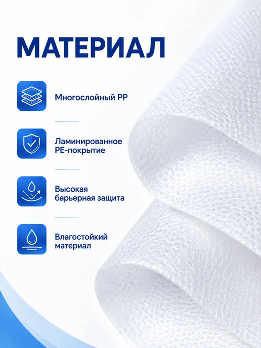 Защитный костюм одноразовый, белый, фото 3