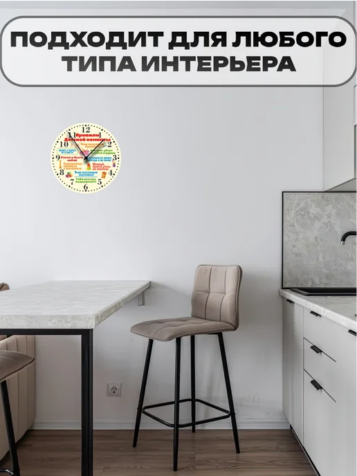 Пиксель Плэйс Часы Настенные Часы настенные детские Правила Детской комнаты, вариант, фото 5