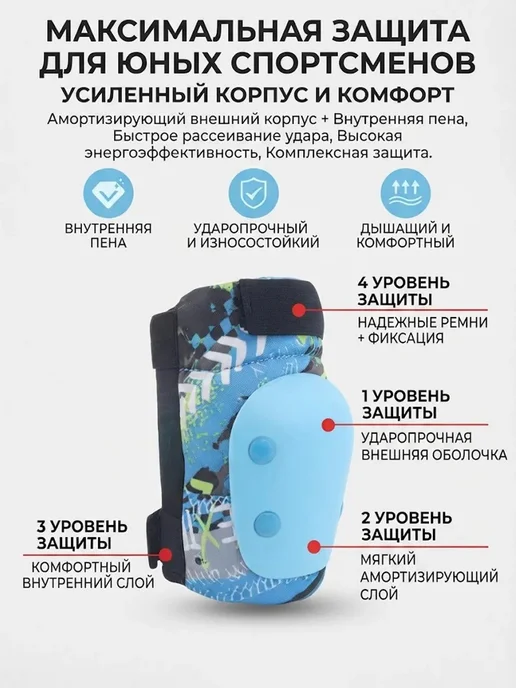 Набор детской защиты для катания на роликах 6 в 1, розовый, фото 4