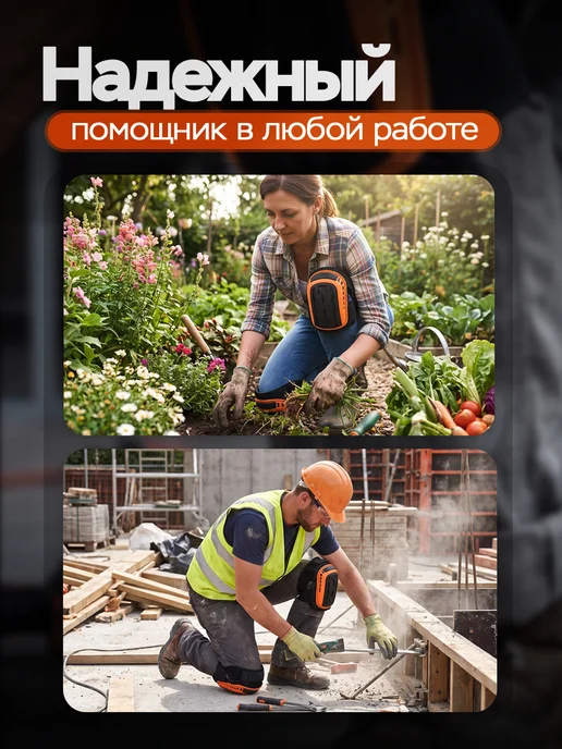 vocmy Наколенники строительные для сада и огорода, черный, фото 7