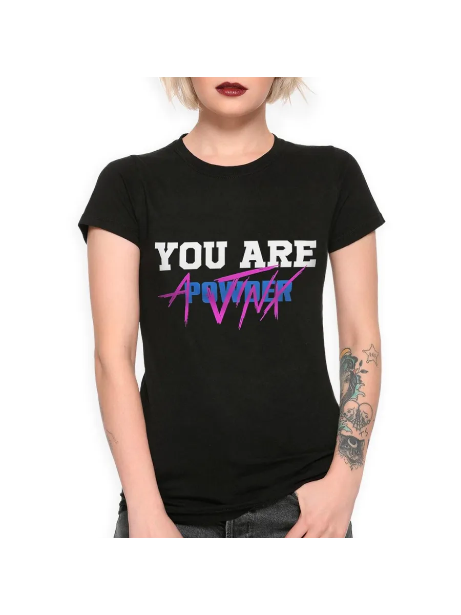 Принт You Are Powder футболка . Цвет черный.