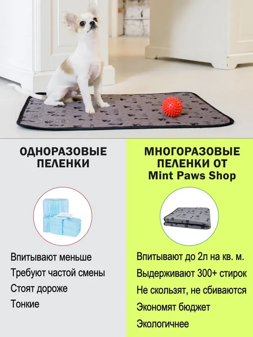 Многоразовая пеленка для собак 60х45 см, туалет для ж Серый, 60x45 см, фото 6