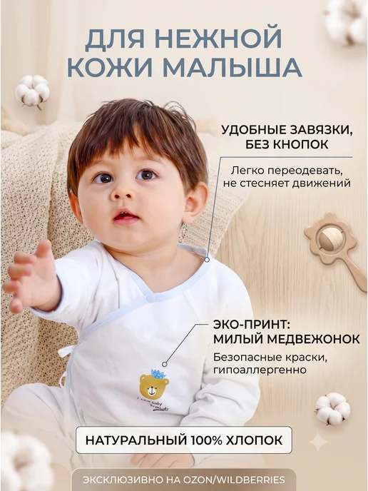 Распашонки для новорожденных, синий, фото 2