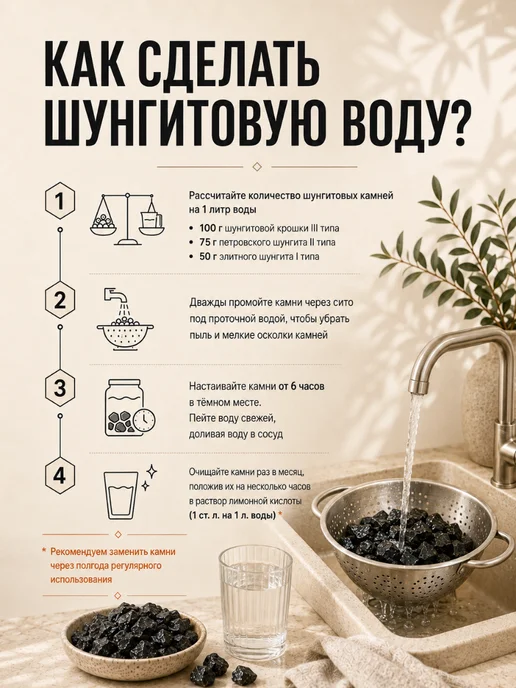 ШУНГИТ КАРЕЛИЯ Петровский шунгит для воды 75 г, фракция 1-3 см, 75 г, фото 7