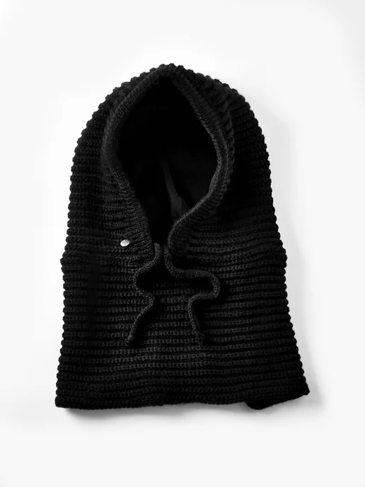 O`SHADE Collection Капор капюшон зимний вязаный, черный, фото 3