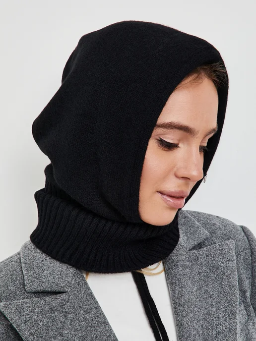 O`SHADE Collection Капор вязаный демисезонный, черный, фото 6