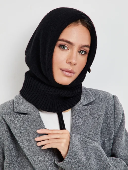 O`SHADE Collection Капор вязаный демисезонный, черный, фото 7
