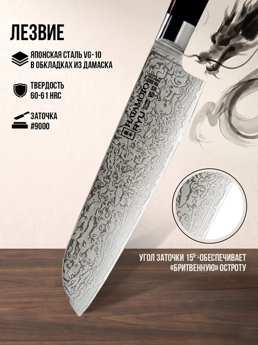 Складной нож Hatamoto, длина клинка 9,2 см, сталь VG-10, рукоять титановый сплав HFK-2436, черный, фото 3