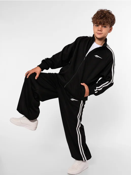 Starkids Спортивный костюм для мальчика, подростковый, черный, фото 3