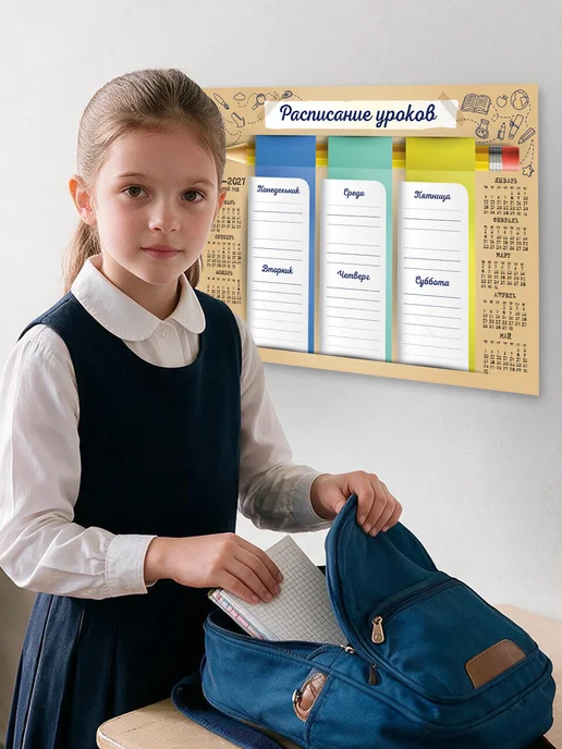 Yeskizz плакат Расписание уроков для мальчиков и девочек А3, вариант, фото 3