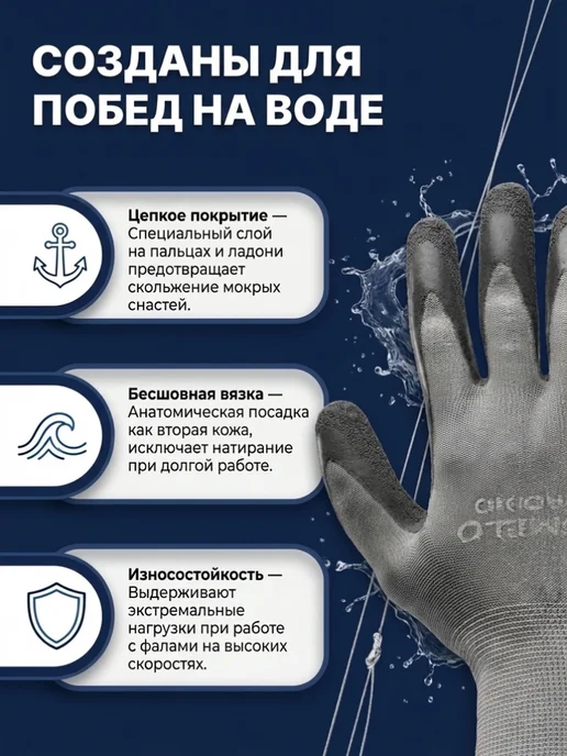 SMELO WATER GEAR Перчатки базовые гоночные SMELO, серый, фото 2