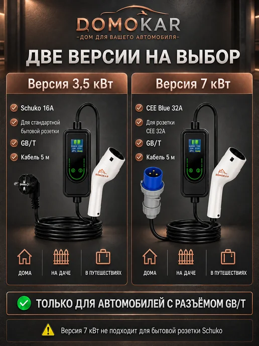ДОМОКАР Зарядное устройство для электромобиля GB T - 3.5 kw, вариант, фото 4