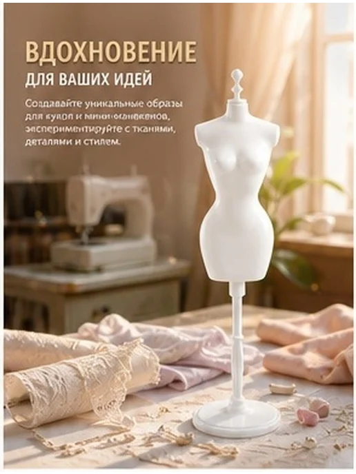 Подставка для куклы из пластика белого цвета набор, белый, фото 2