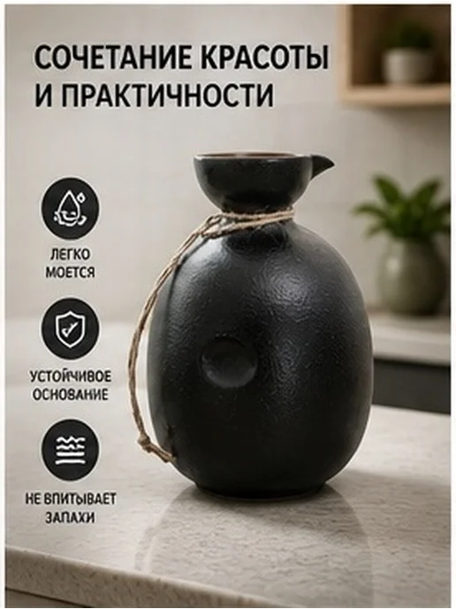Керамический японский графин для саке 300 мл, 300 мл, фото 8