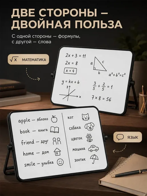 Доска магнитно-маркерная настольная для рисования 23×30 см, 23x30 см, фото 2
