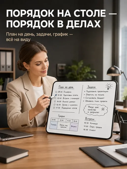 Доска магнитно-маркерная настольная для рисования 23×30 см, 23x30 см, фото 5