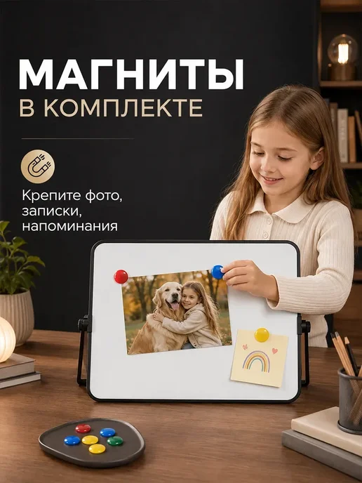 Доска магнитно-маркерная настольная для рисования 23×30 см, 23x30 см, фото 6