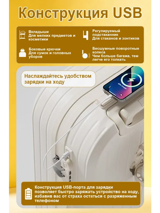 Дорожный чемодан на колесах 2 шт XS, S ручная кладь, 2 шт, фото 7