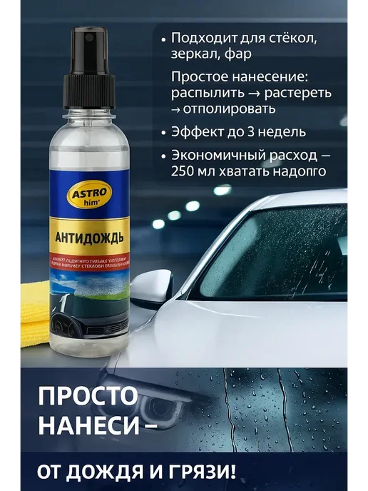 DomikaShop Невидимый дворник для автостекол 250 мл для стекол и зеркал, 250 мл