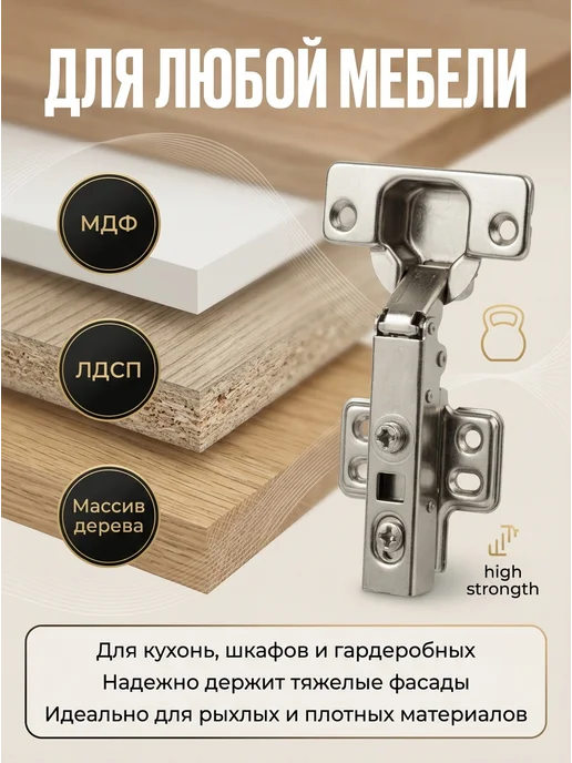 Lion TRL Петли мебельные с Доводчиком Накладные. Диаметр чаши 35 мм, серый, фото 8