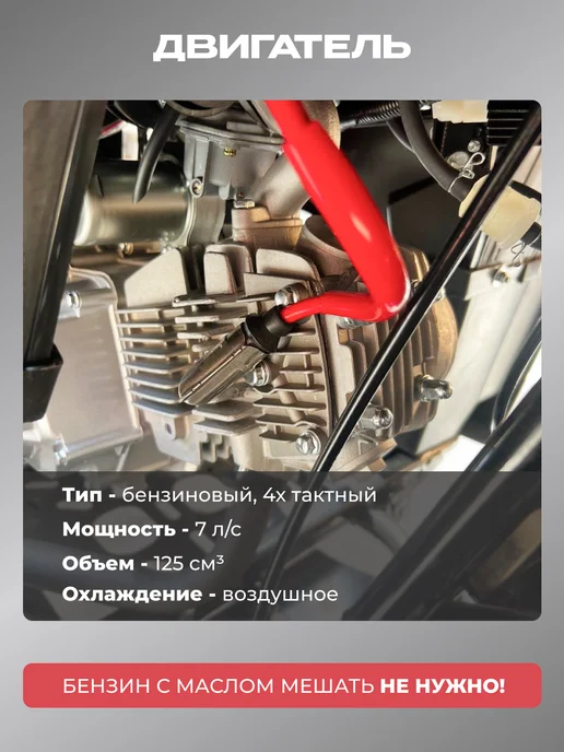 MotoHouse Детский квадроцикл бензиновый 125 кубов 4 такта красный, синий, фото 3