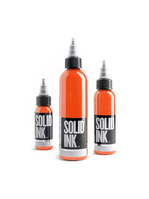 Solid Ink Brown коричневый пигмент для тату, 10 мл, оранжевый