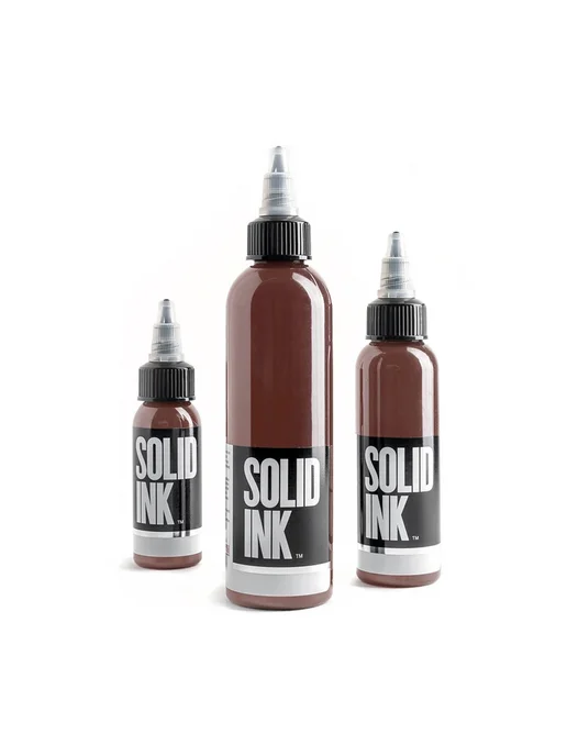Solid Ink Brown коричневый пигмент для тату, 10 мл, коричневый