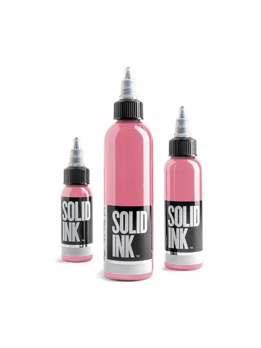 Solid Ink Brown коричневый пигмент для тату, 10 мл, розовый