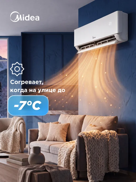 Midea Сплит-система кондиционер Impulse MERGO-24AEC до 70 кв.м, белый, фото 3