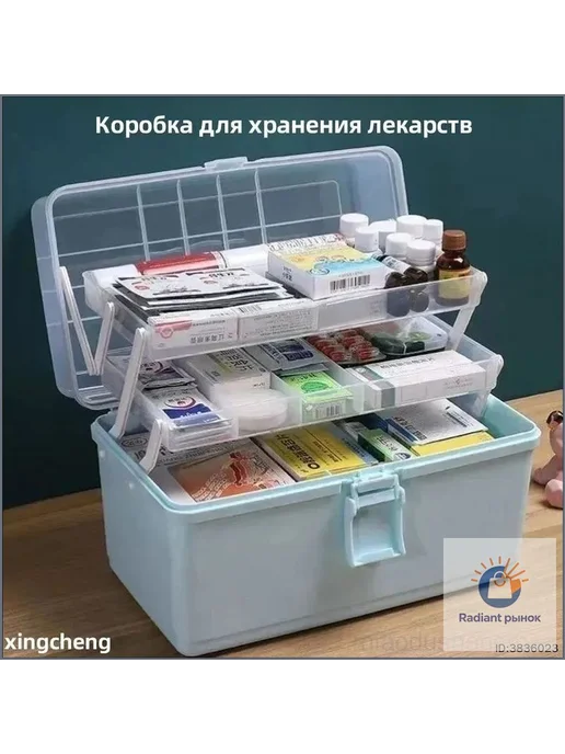 Коробка для хранения длина 26 см, ширина 15 см, синий
