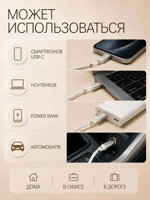Новый luxx Кабель Type-C быстрая зарядка 1м магнитный*, 1 м, фото 4