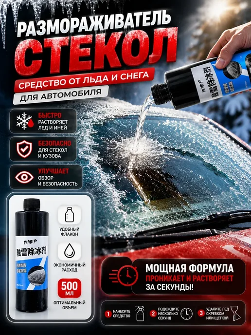 Novalin New Средство для размораживания стекол антилед для автомобиля*, 500 мл