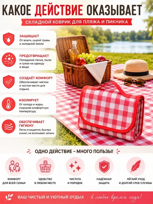 хвиманг Складной коврик для пляжа и пикника*, вариант, фото 4