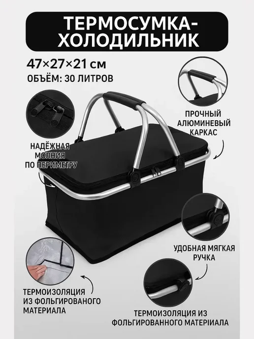 PN-95 Термо сумка-холодильник.*, черный, фото 3