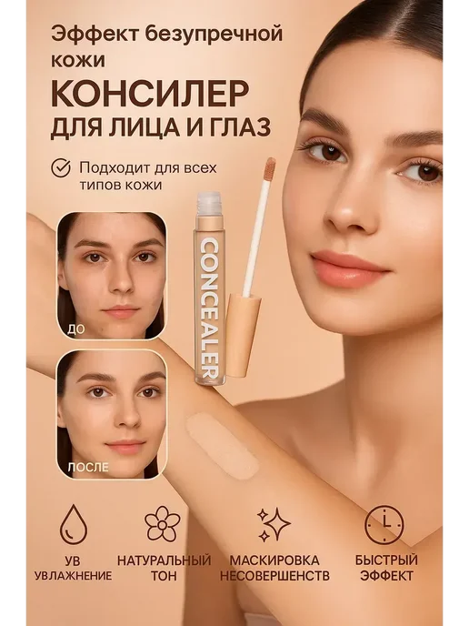 КазБренд Консилер корректор для лица и глаз универсальный оттенок, оранжевый, фото 6