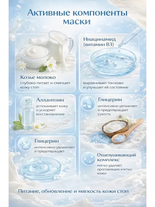 Далиль х Пилинг маска-носочки для ног с козьим молоком*, вариант, фото 3