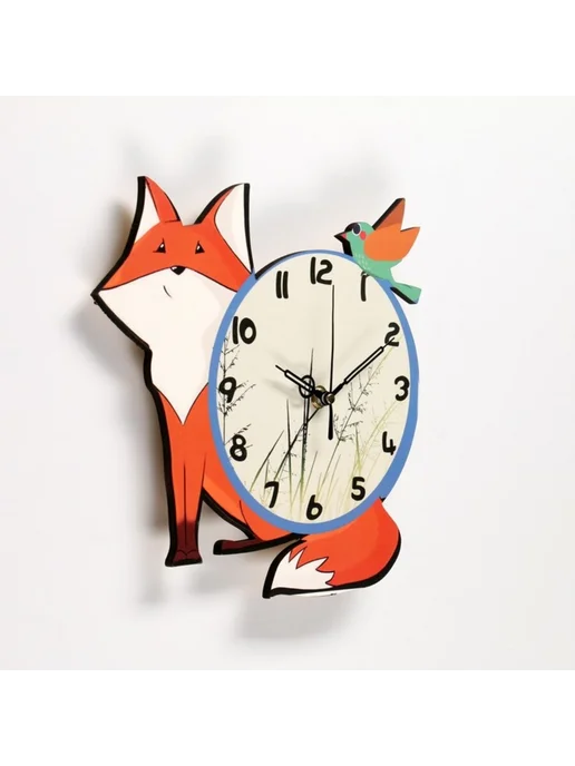 <> Настенные интерьерные часы "Лиса", 24х24.5 см, 24x24.5 см, фото 2