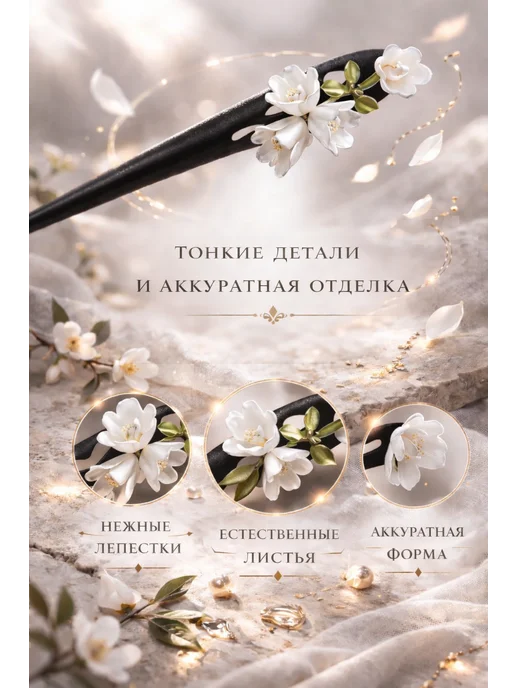 Китайская палочка для волос, черный, фото 2