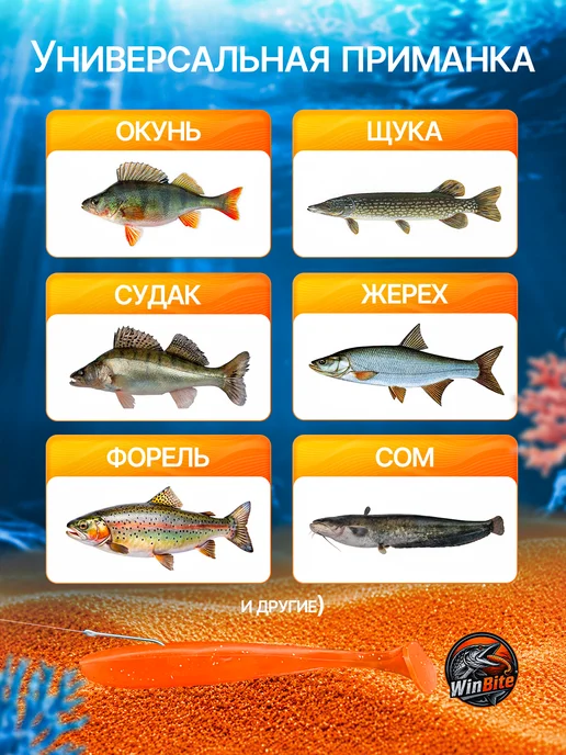 Win Bite Мягкая силиконовая приманка виброхвост для рыбалки, вариант, фото 4