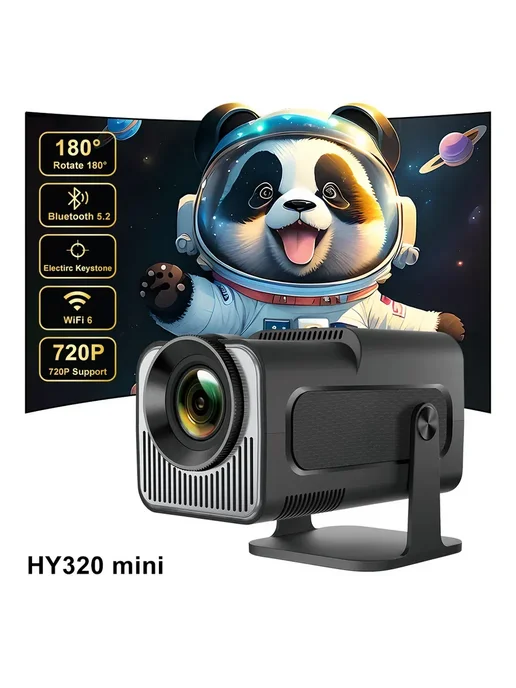 Портативный проектор HY320 mini, 1LCD, 720P, 8500 лм, черный, черный, фото 2