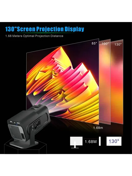 Портативный проектор HY320 mini, 1LCD, 720P, 8500 лм, черный, черный, фото 6