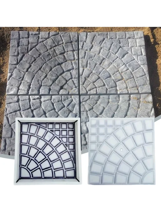 Пластиковая форма для кирпича, многоразовая, 25x25x4см, 25x25x4 см