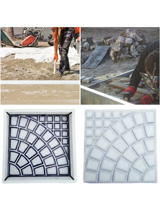 Пластиковая форма для кирпича, многоразовая, 25x25x4см, 25x25x4 см, фото 7