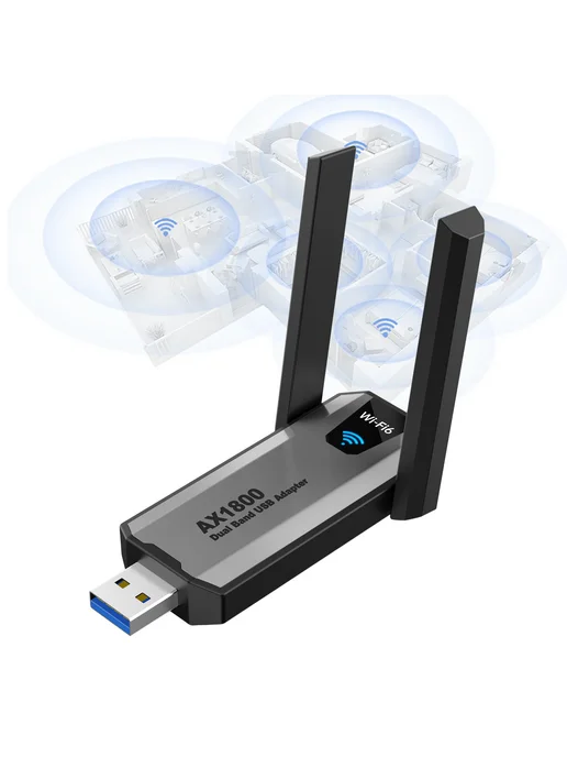USB 3.0 Wi-Fi адаптер 1800М для ПК, быстрая связь, 1800 м