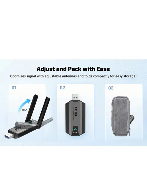 USB 3.0 Wi-Fi адаптер 1800М для ПК, быстрая связь, 1800 м, фото 6