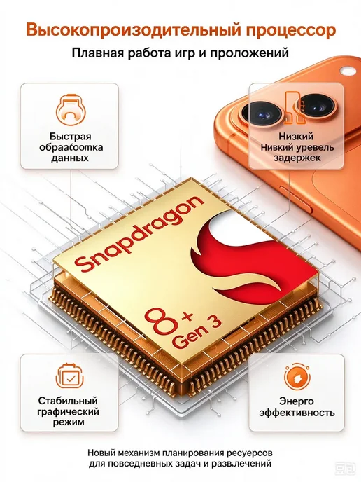 Смартфон Pro Max 1433 16/16 ГБ, оранжевый, фото 3