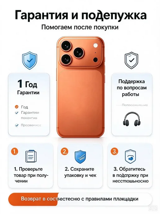 Смартфон Pro Max 1433 16/16 ГБ, оранжевый, фото 7